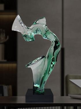 透明树脂抽象艺术摆件售楼部酒店大堂落地雕塑软装家居客厅装饰品