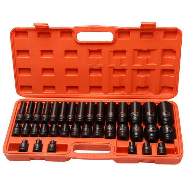 1/2 extended outer hexagonal pneumatic sleeve wrench 24 thickened small air cannon sleeve head tool 8-32mm set