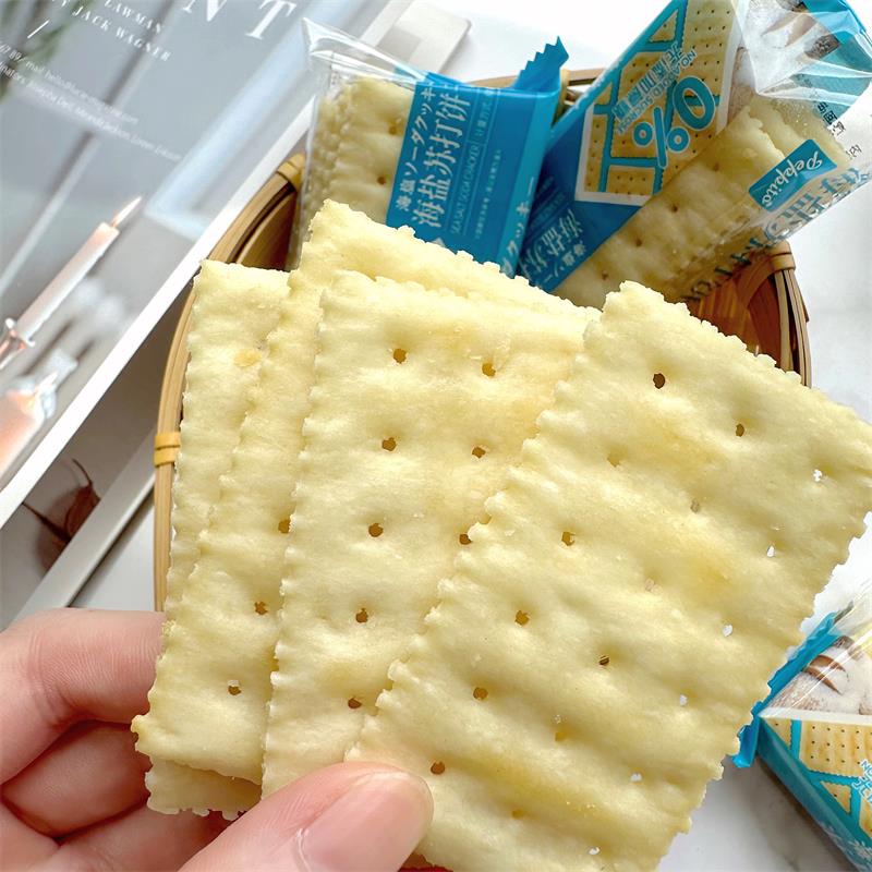 香港Peppito 无蔗糖苏打饼干405g海盐淮山燕麦咸味代餐早餐零食品