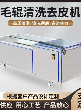 工厂现货生姜土豆紫薯清洗去皮机效食品加工设备毛辊清洗机