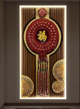 现代入口走廊过道祝福人物钻石灯装饰画入口门挂画客厅家居饰品