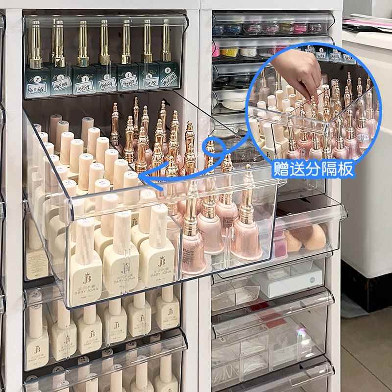 烘焙模具柜彩妆护肤品收纳柜美甲店抽屉式甲油胶收纳美甲柜 - 图0