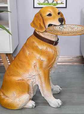 乔迁新居阳台摆件客厅落地仿真狗装饰礼品创意家居园林摆设