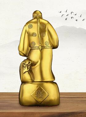 纯黄铜一本万利大财主摆件招财进宝钱掌柜日进斗金账房先生工艺品