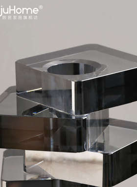 现代轻奢水晶花器家居客厅玄关装饰插花摆件创意售楼处样板间软装