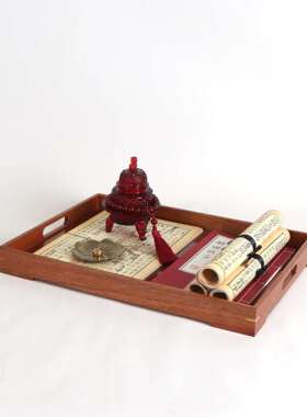 现代新MC-TY-53中房式复古书托盘组合摆件售楼处样版茶几书桌软饰