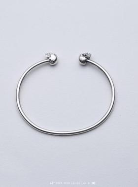 高档主师018新款原纯创S925手银工2制作小骷髅头手镯