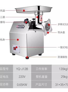 永强绞肉机台式绞菜机绞辣椒机大功率碎肉机J12/J22/J32/J42型