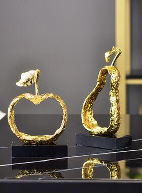 美式轻奢创意居家水果金属摆件家用客厅样板间玄关工艺品摆设