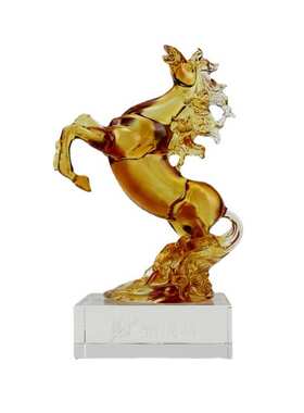 古法奖杯装饰品琉璃明马琉璃马到成功锋摆件工艺品办公室高档礼品