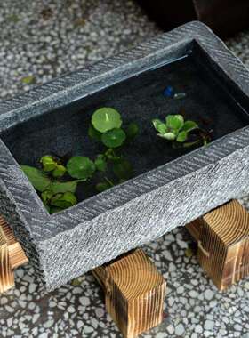 老石槽户外水景摆件庭景观石流磨水景旧石头鱼造FS757540缸院水槽