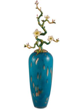 珐琅彩琉璃花瓶轻奢家居客厅插花餐桌欧式装饰品玄关创意美式摆件
