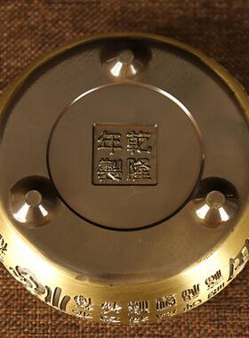 黄铜百福烟灰缸书桌办公室创意大号烟灰缸工艺品摆件佑存铜艺