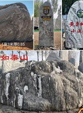 大型泰山石天然原石雪浪石头刻字公园草坪假山靠山石风水石景观石