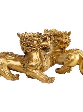 杨铜记 铜貔貅 摆件开业家居工艺礼品 双角貔貅 天路 天禄