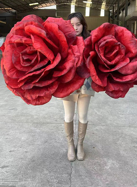 仿真玫瑰花束大型纸花商场酒店大堂装饰摆件户外活动现场花朵