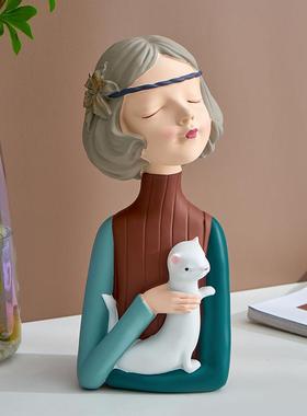 泡泡女孩摆件ins治愈系创意家居女生桌面客厅电视柜装饰品小摆设