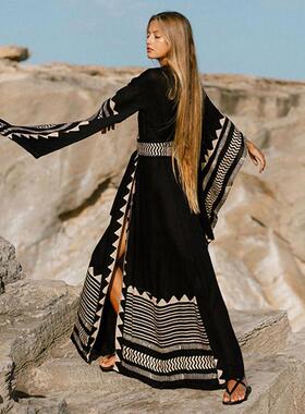 Women'S Kaftan Dresses, Colorful Print Mrs Roper Caftan,