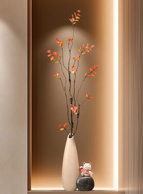 入户门玄关石来运转摆细长竖花高瓶件ltao8661猫感客厅陶瓷装饰品