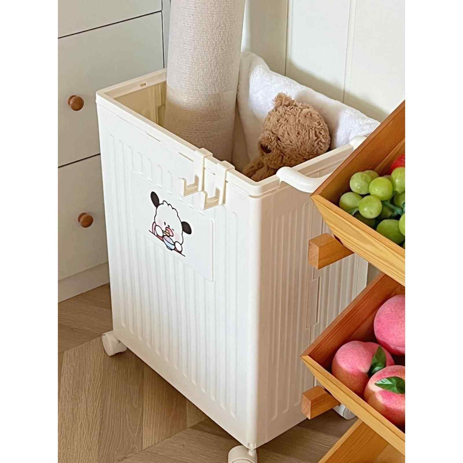 奶油风带轮简约瑜伽垫收纳筐家用运动工具整理神器脏衣篮置物架,淘宝优惠券,粉丝福利购,淘宝优惠卷