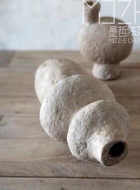 抽鹅卵石叠石花器家象居摆茶室奶油风侘寂干风DSHP民宿酒店装饰件