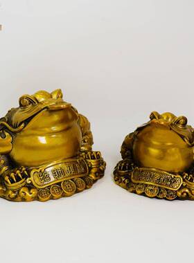 铜金蟾蜍三足金蝉摆件招财进宝金蟾铜器工艺品元宝金蟾开业礼品