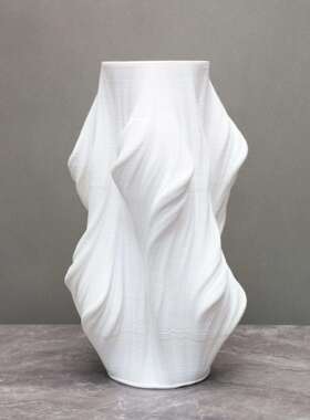 现代简音符钩子黑白树板脂花器样房家0045居玄关软轻奢花插约瓶装