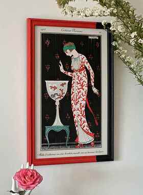 手工上漆艺术奶油风中式覆古美式客厅民宿中古装饰画画