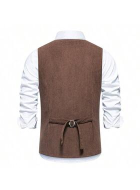 S 77633 Men's Corduroy Vest with Pockets 灯芯绒马甲