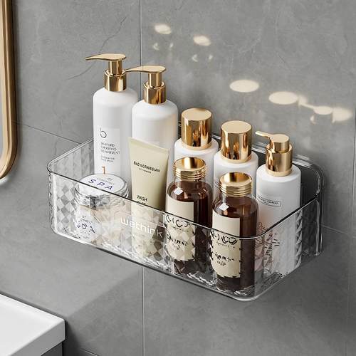 浴室置物架卫生间架子洗手间洗漱台化妆品墙上壁挂式免打孔收纳盒 - 图0