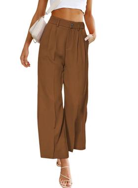 Women's wide leg formal pants, high waisted pants with