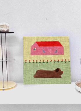 ins风多巴胺可爱治愈小幅组合挂画小众艺术抽象趣味卧室餐厅摆画