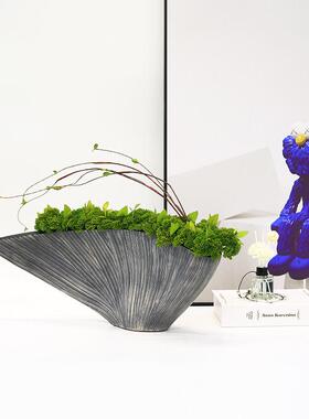 新中式仿真花艺绿色野果插花盆景摆件现代软装酒店售楼处前台摆设