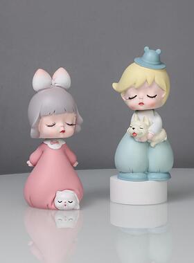 树脂工艺品桌面软装厅卧室小摆件家2028装创意家居结婚礼饰品物情