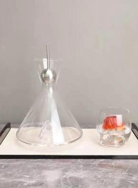 现代创意玻璃酒具样板房醒酒器居家摆件办公室客厅餐厅软装饰品