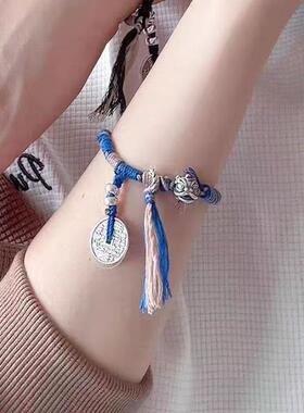 太极花钱手链编织小众设计手链