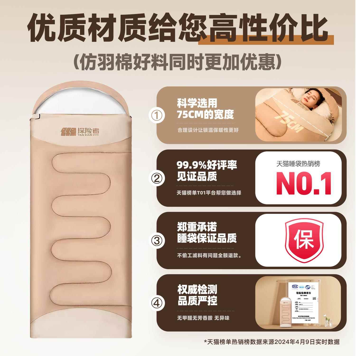 新型睡袋成人户外露营冬季加厚防寒四季通用款车用单办公室被子 - 图2