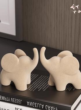 创意大象艺术摆件客厅高级感小众玄关办公室桌面装饰品房间小物件