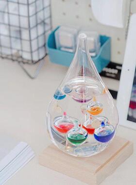 伽利略温度计玻璃悬浮球办公室书架酒柜装饰摆件新奇北欧创意家居