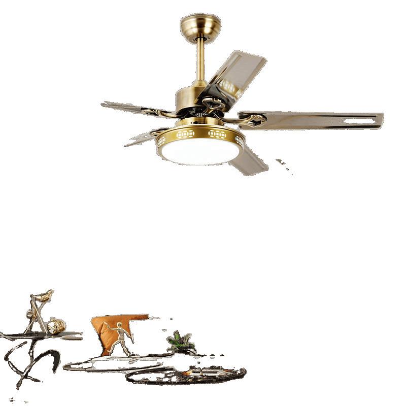 吊扇灯餐厅风扇灯家用卧室客厅大风力超静音变频带电风扇吊灯一体 - 图3