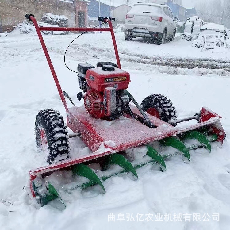 手推汽油扫雪机冬季雪天路面救援清扫除雪机东北鱼塘养殖抛雪机 - 图2