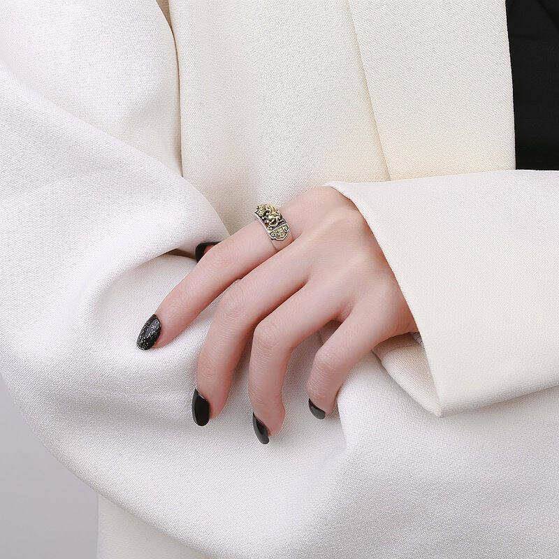 Good things from Kuodie recommend Pixiu ring for men to attract wealth, retro abacus pair ring, same style for men and women, domineering literary ring