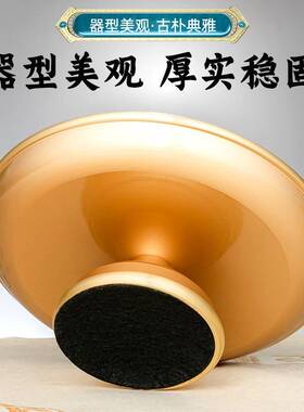 纯铜果盘家用佛前供果水果盘财神爷招财进宝贡盘高脚盘子佛具用品