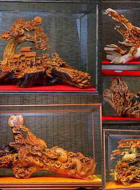 崖柏摆件木质工艺品家居客厅饰品实木人物佛像随形根雕大摆件