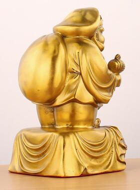2026黄铜大黑天财神日本财神大黑天招手财神举锤布袋财神家居摆件