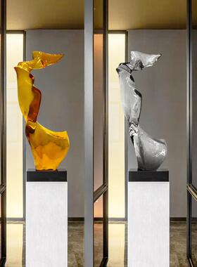 现代创意抽象摆件透明树脂雕塑酒店新中式客厅玄关样板间工艺品