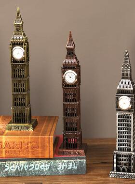 自由女神像人物雕像摆件大本钟小模型桌面玄关酒柜覆古雕塑装饰品