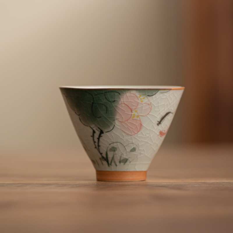 Hand-painted Ice Crack Ge Kiln Tea Set Accessories Tea Brewing Tool Cover Bowl Teapot Fair Cup Filtration Tea Cup Insulation Coaster