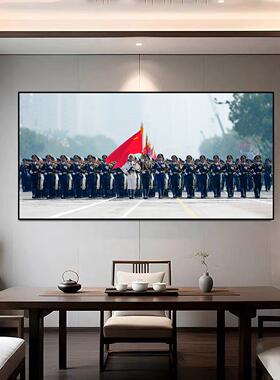 阅兵中国装饰画军迷挂画军人客厅卧室壁画办公室背景墙大气壁画