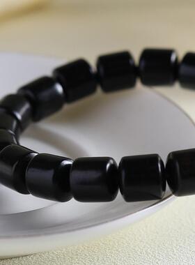 2026天然紫光檀桶珠黑檀木男女款10mm手串文玩佛珠情侣手链厂家